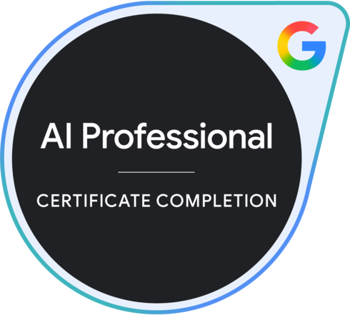 Insignia de Google AI Professional Certificate