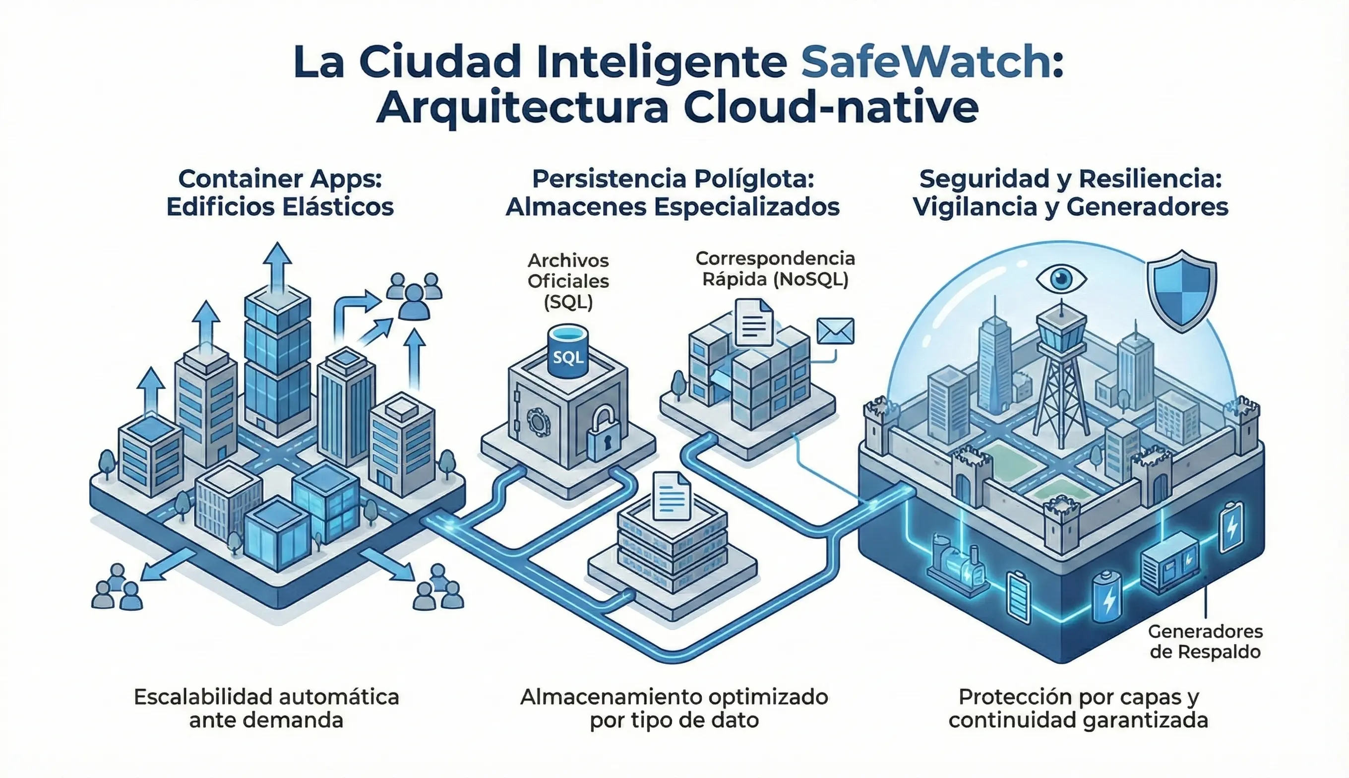 La ciudad inteligente SafeWatch - Arquitectura Cloud Native